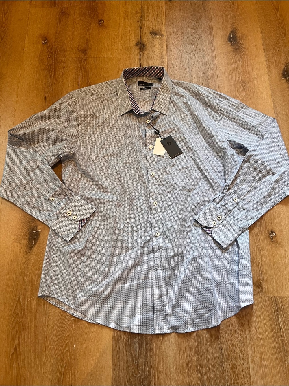 Quieti NWT XXL Men's Long-Sleeve Button-Down Dress Shirt - Light Blue
